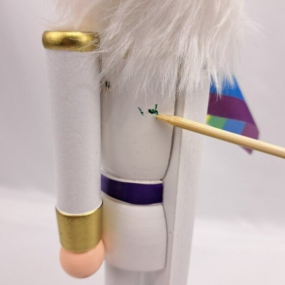 Wooden Christmas Gay And Pride Themed Flag 15 Inch Tall Nutcraker - Picture 14 of 14